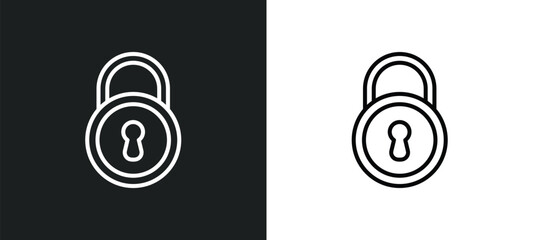 Poster - key line icon in white and black colors. key flat vector icon from key collection for web, mobile ap