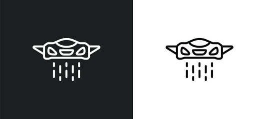 Poster - vehicle line icon in white and black colors. vehicle flat vector icon from vehicle collection for web, mobile apps and ui.