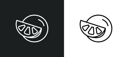 Poster - grapefruit line icon in white and black colors. grapefruit flat vector icon from grapefruit collection for web, mobile apps and ui.