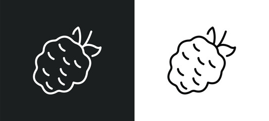 Poster - blackberry line icon in white and black colors. blackberry flat vector icon from blackberry collection for web, mobile apps and ui.