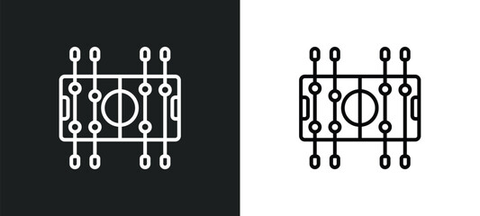 Poster - table football line icon in white and black colors. table football flat vector icon from table football collection for web, mobile apps and ui.