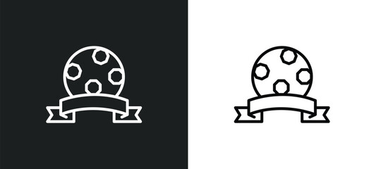 Poster - football club line icon in white and black colors. football club flat vector icon from football club collection for web, mobile apps and ui.