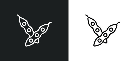 Poster - soya line icon in white and black colors. soya flat vector icon from soya collection for web, mobile apps and ui.