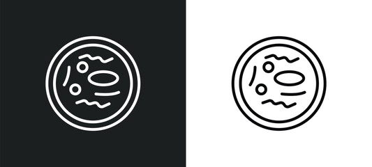 Wall Mural - zha jiang mian line icon in white and black colors. zha jiang mian flat vector icon from zha jiang m
