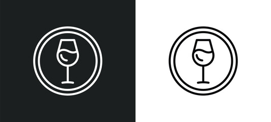 Poster - drinking zone line icon in white and black colors. drinking zone flat vector icon from drinking zone