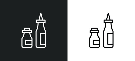 Poster - condiment line icon in white and black colors. condiment flat vector icon from condiment collection for web, mobile apps and ui.