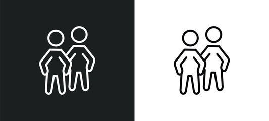 Poster - content human line icon in white and black colors. content human flat vector icon from content human