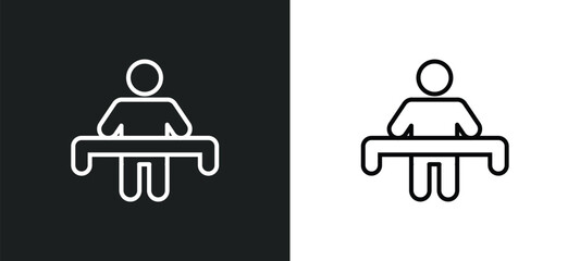 Poster - alone human line icon in white and black colors. alone human flat vector icon from alone human collection for web, mobile apps and ui.