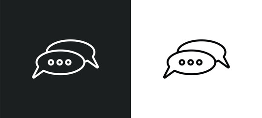 Aufkleber - testimonial line icon in white and black colors. testimonial flat vector icon from testimonial collection for web, mobile apps and ui.