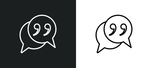 Aufkleber - testimonials line icon in white and black colors. testimonials flat vector icon from testimonials collection for web, mobile apps and ui.