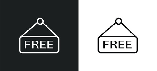 Poster - free line icon in white and black colors. free flat vector icon from free collection for web, mobile apps and ui.