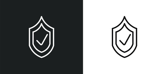 Poster - guarantee line icon in white and black colors. guarantee flat vector icon from guarantee collection 