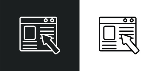 Poster - ordering line icon in white and black colors. ordering flat vector icon from ordering collection for