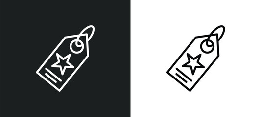 Aufkleber - brand line icon in white and black colors. brand flat vector icon from brand collection for web, mobile apps and ui.