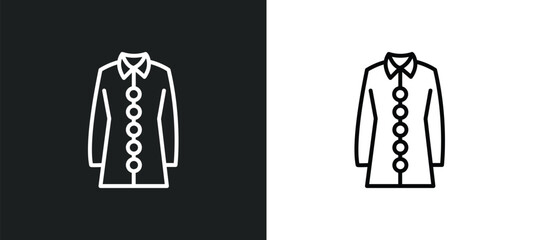 Wall Mural - blouse with buttons line icon in white and black colors. blouse with buttons flat vector icon from blouse with buttons collection for web, mobile apps and ui.