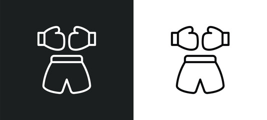 Poster - boxing ring line icon in white and black colors. boxing ring flat vector icon from boxing ring colle