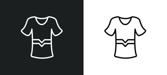 Poster - sportswear line icon in white and black colors. sportswear flat vector icon from sportswear collection for web, mobile apps and ui.