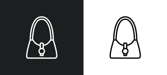 Wall Mural - handbag elegant de line icon in white and black colors. handbag elegant de flat vector icon from handbag elegant de collection for web, mobile apps and ui.