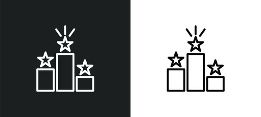 Poster - competitive line icon in white and black colors. competitive flat vector icon from competitive collection for web, mobile apps and ui.