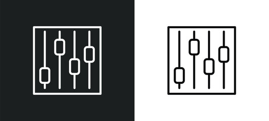 Poster - line icon in white and black colors. flat vector icon from collection for web, mobile apps and