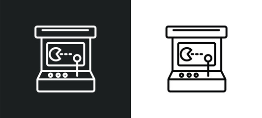 Poster - line icon in white and black colors. flat vector icon from collection for web, mobile apps and