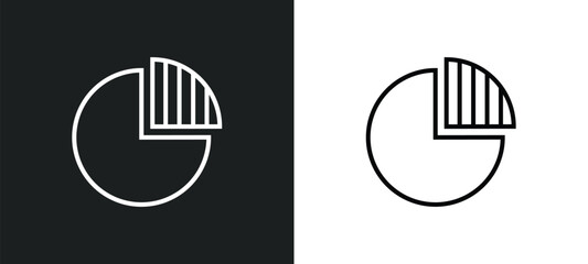 Poster - quarter line icon in white and black colors. quarter flat vector icon from quarter collection for web, mobile apps and ui.