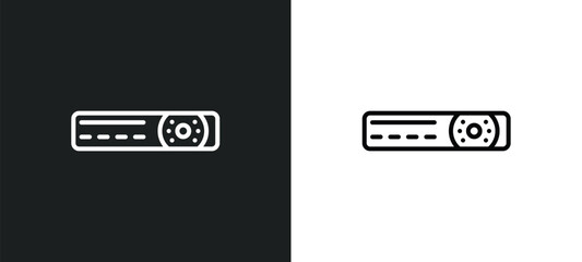 Poster - video recorder line icon in white and black colors. video recorder flat vector icon from video recorder collection for web, mobile apps and ui.