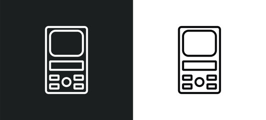 Poster - weighing line icon in white and black colors. weighing flat vector icon from weighing collection for