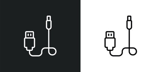 Poster - connector line icon in white and black colors. connector flat vector icon from connector collection 