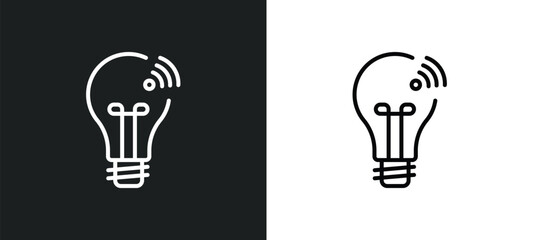 Poster - smart light line icon in white and black colors. smart light flat vector icon from smart light collection for web, mobile apps and ui.