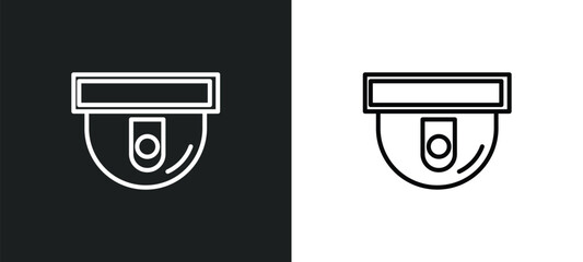 Poster - cctv line icon in white and black colors. cctv flat vector icon from cctv collection for web, mobile