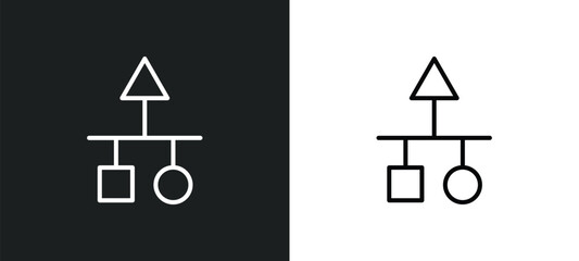 Poster - scheme line icon in white and black colors. scheme flat vector icon from scheme collection for web, mobile apps and ui.
