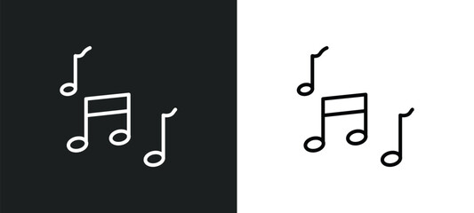 Poster - song line icon in white and black colors. song flat vector icon from song collection for web, mobile apps and ui.