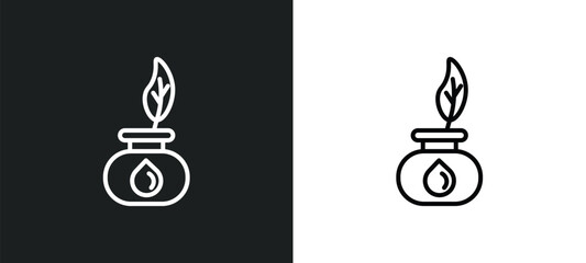 Poster - ink line icon in white and black colors. ink flat vector icon from ink collection for web, mobile ap