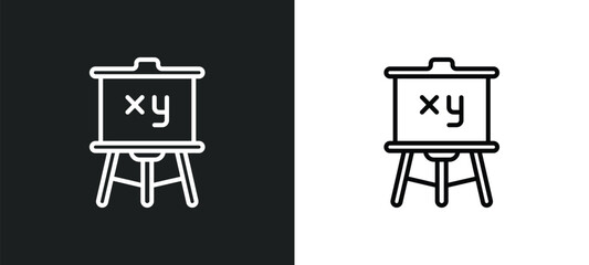 Aufkleber - easel line icon in white and black colors. easel flat vector icon from easel collection for web, mobile apps and ui.