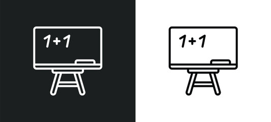 Poster - chalkboard line icon in white and black colors. chalkboard flat vector icon from chalkboard collection for web, mobile apps and ui.