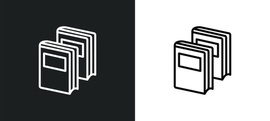 two books line icon in white and black colors. two books flat vector icon from two books collection for web, mobile apps and ui.