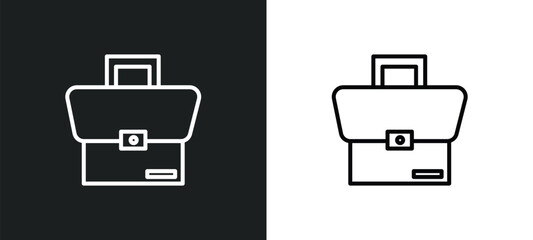 Poster - case line icon in white and black colors. case flat vector icon from case collection for web, mobile