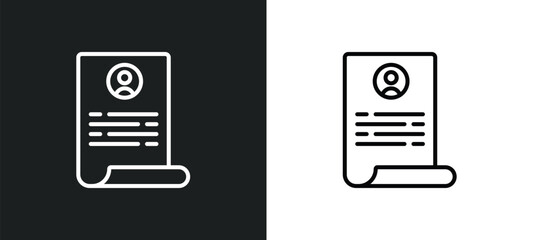 Poster - application form line icon in white and black colors. application form flat vector icon from application form collection for web, mobile apps and ui.