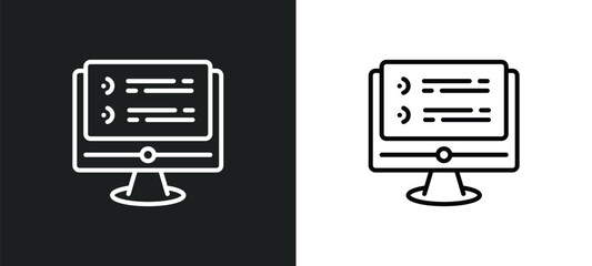 Fototapete - on line icon in white and black colors. on flat vector icon from on collection for web, mobile apps and ui.