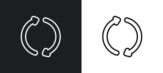 Poster - reuse line icon in white and black colors. reuse flat vector icon from reuse collection for web, mobile apps and ui.