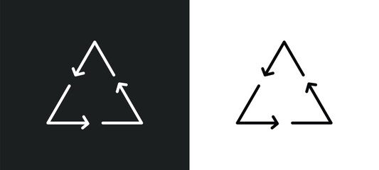 Poster - recyclable line icon in white and black colors. recyclable flat vector icon from recyclable collection for web, mobile apps and ui.