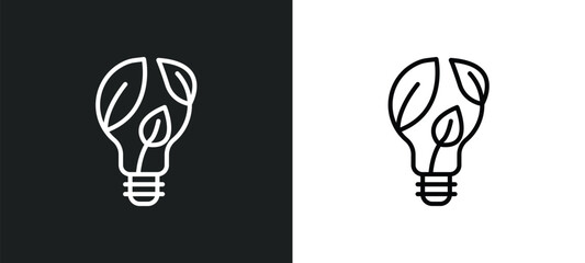 Poster - bio energy line icon in white and black colors. bio energy flat vector icon from bio energy collection for web, mobile apps and ui.