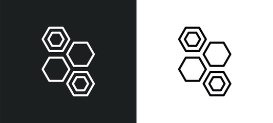 Poster - eco power cells line icon in white and black colors. eco power cells flat vector icon from eco power cells collection for web, mobile apps and ui.