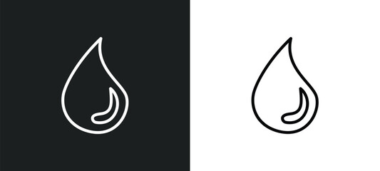 Poster - drop line icon in white and black colors. drop flat vector icon from drop collection for web, mobile apps and ui.
