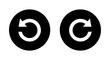 Redo and undo icon vector. Circular arrow symbol isolated on circle background