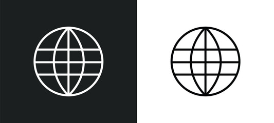 Poster - international line icon in white and black colors. international flat vector icon from international collection for web, mobile apps and ui.