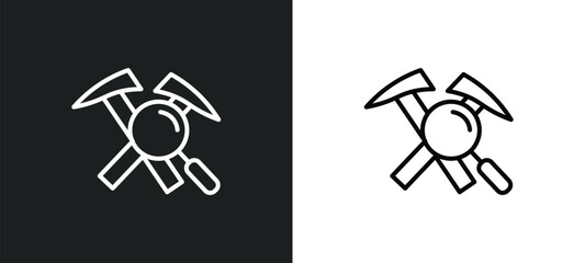 Poster - geology line icon in white and black colors. geology flat vector icon from geology collection for web, mobile apps and ui.
