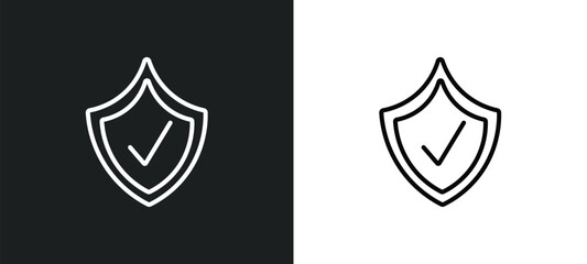 Sticker - insurance line icon in white and black colors. insurance flat vector icon from insurance collection for web, mobile apps and ui.