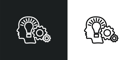 Poster - line icon in white and black colors. flat vector icon from collection for web, mobile apps and
